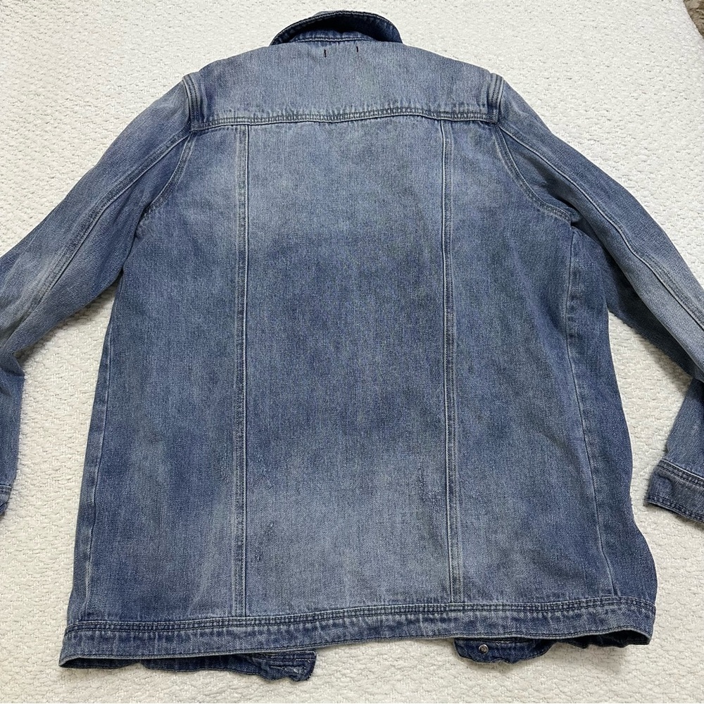 Dear John Distressed Oversized Denim Jean Jacket Women’s Size L - Picture 6 of 8